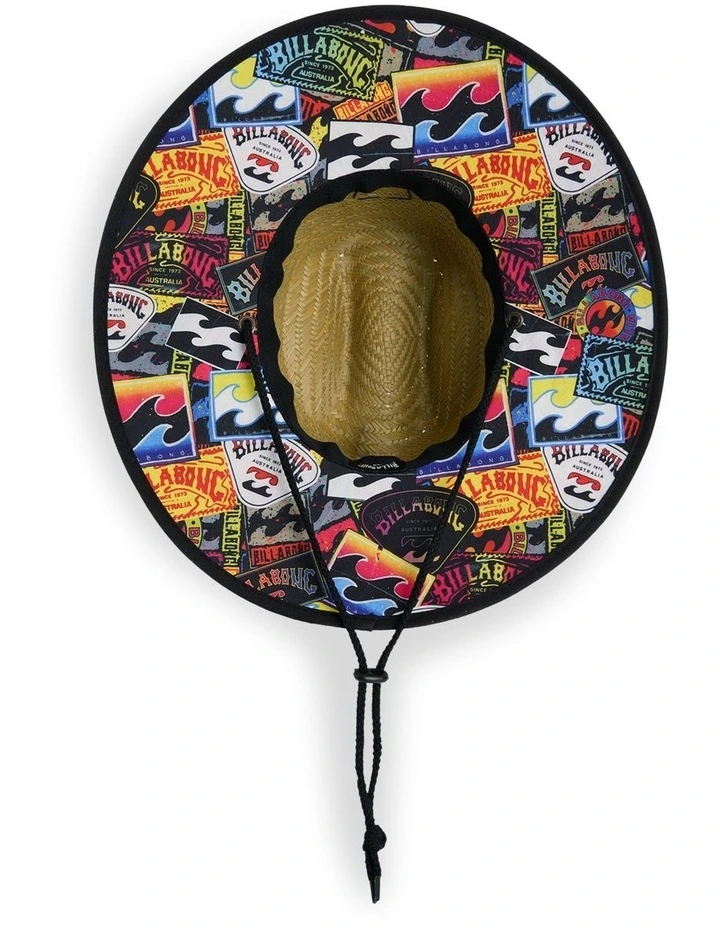 Tides Print Straw Hat In Natural image 4