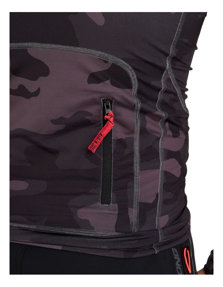 Strike Mission Hooded UPF 50 Long Sleeve Rashguard In Black Camo image 4