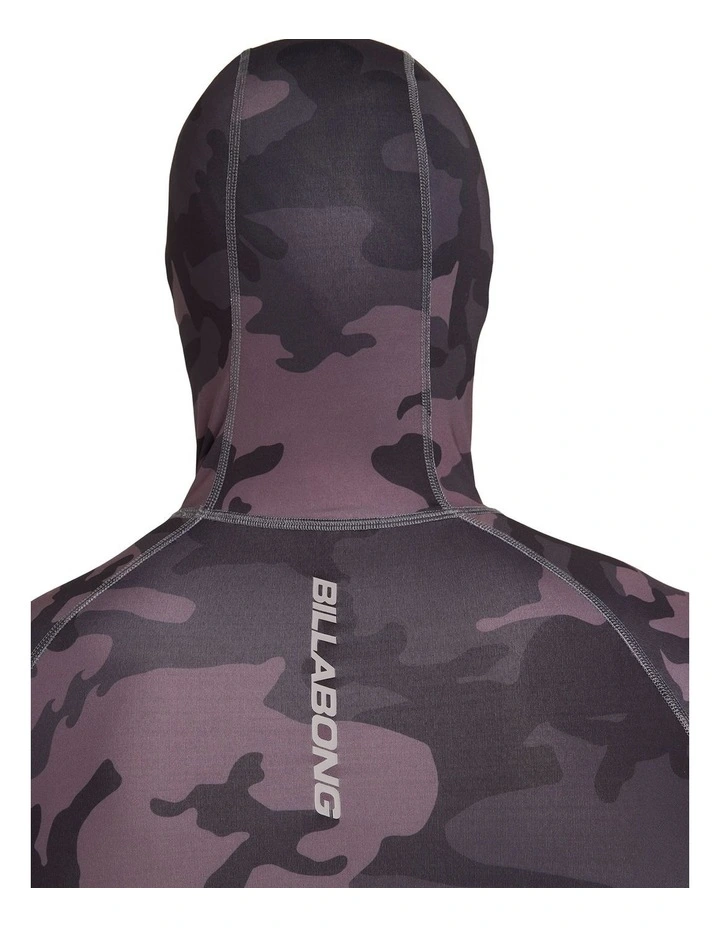 Strike Mission Hooded UPF 50 Long Sleeve Rashguard In Black Camo image 5