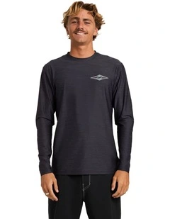 Diamond Shoreline UPF 50 Long Sleeve Rashguard In Black Heather