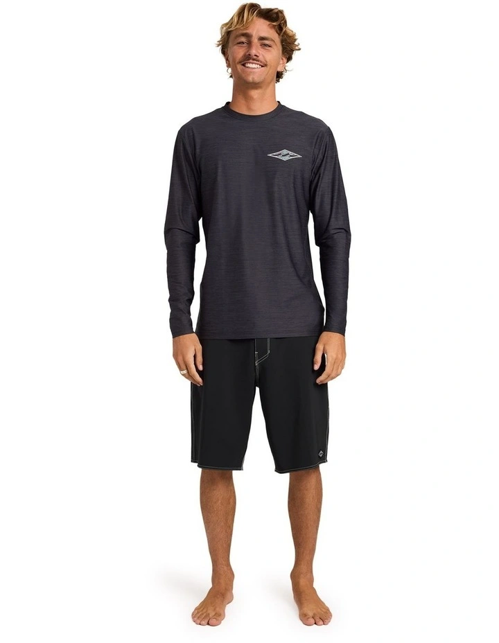 Diamond Shoreline UPF 50 Long Sleeve Rashguard In Black Heather image 5