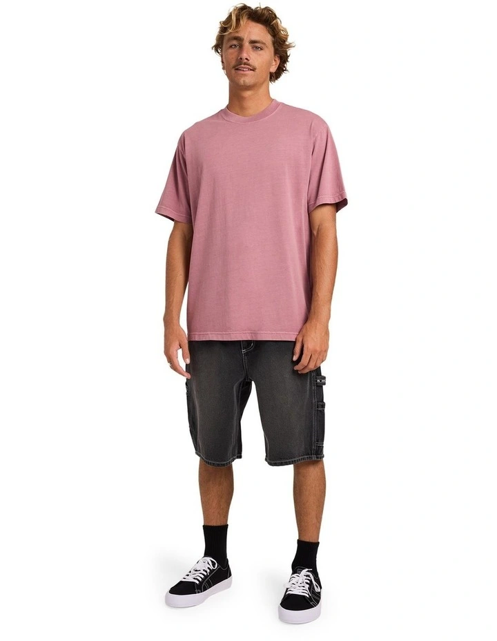 Premium Wave Wash T-Shirt In Red Dahlia image 5