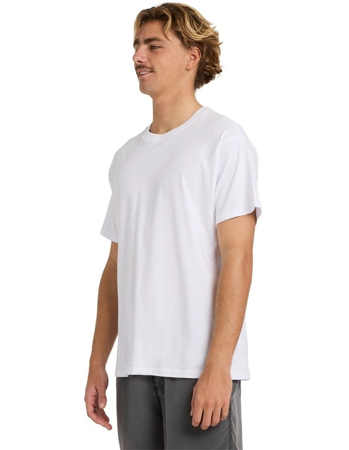 Premium Wave Wash T-Shirt In White image 3