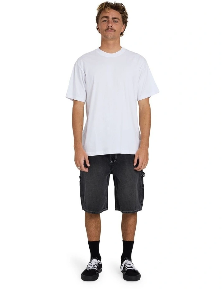 Premium Wave Wash T-Shirt In White image 5