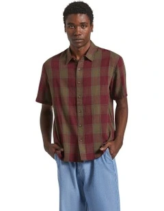 Cru Linen Blend Short Sleeve Woven Shirt in Multi