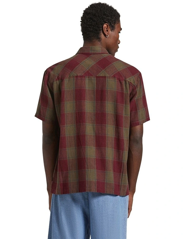 Cru Linen Blend Short Sleeve Woven Shirt in Multi image 2
