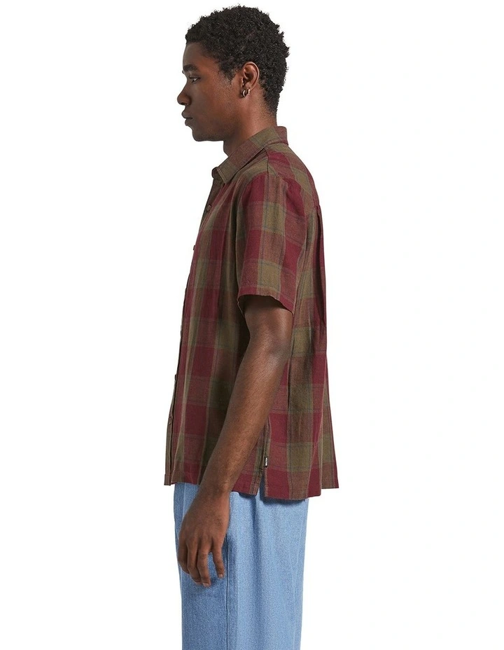 Cru Linen Blend Short Sleeve Woven Shirt in Multi image 3