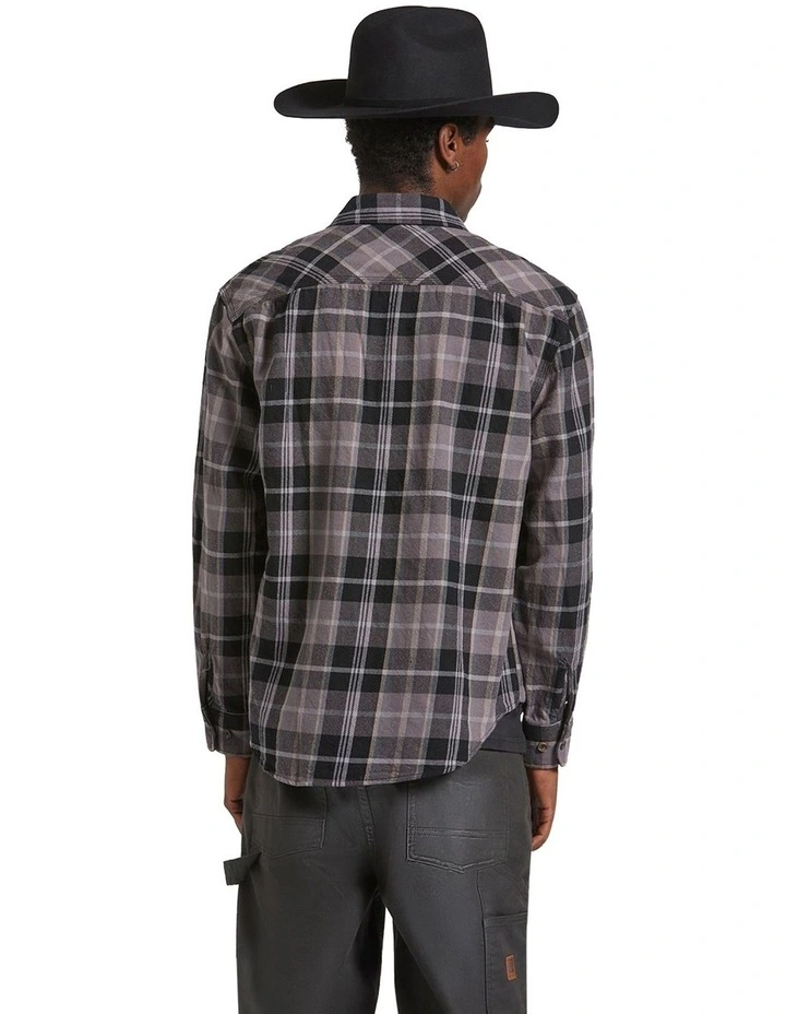 Vintage Wash Flannel Shirt in Black image 2