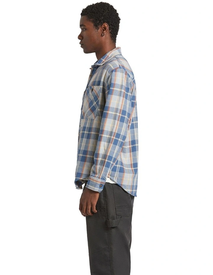Vintage Wash Flannel Shirt in Blue image 3