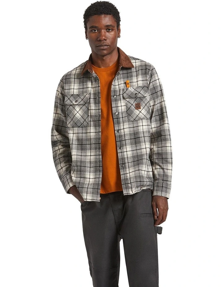 Builders Bowery Performance Flannel Shirt in Light Khaki image 1