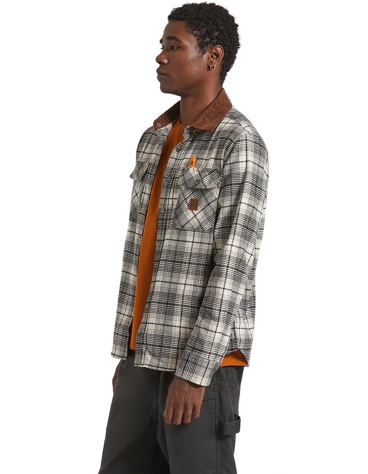 Builders Bowery Performance Flannel Shirt in Light Khaki image 3
