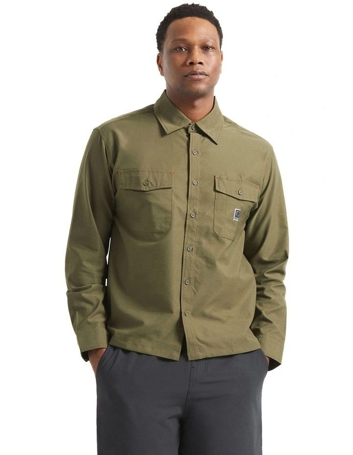 Journey LW Long Sleeve Woven Shirt in Dark Olive image 1