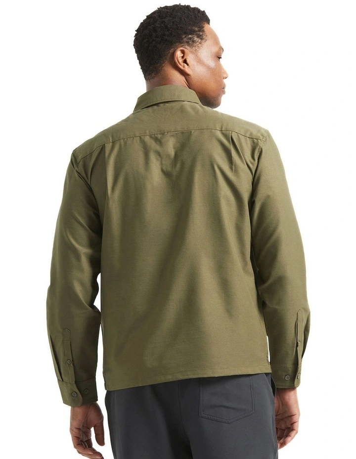 Journey LW Long Sleeve Woven Shirt in Dark Olive image 2