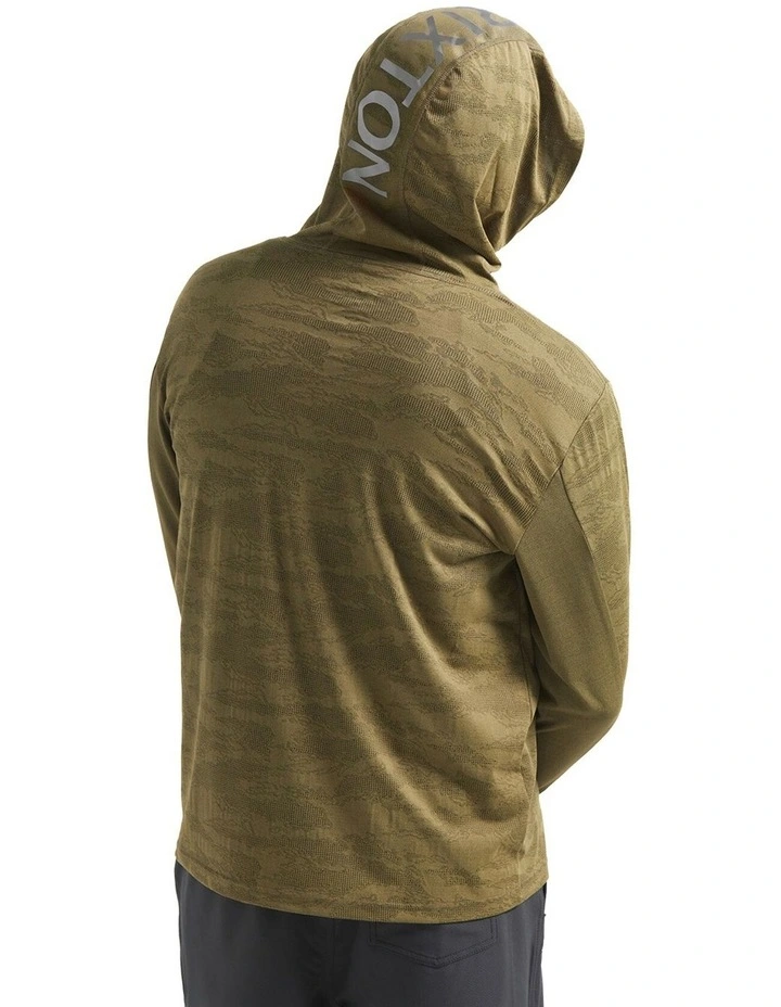 Journey Long Sleeve Tiger Camo Hoodie in Olive image 2