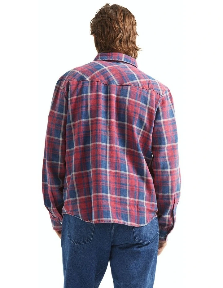 Waylon Overshirt in Denim Plaid image 2