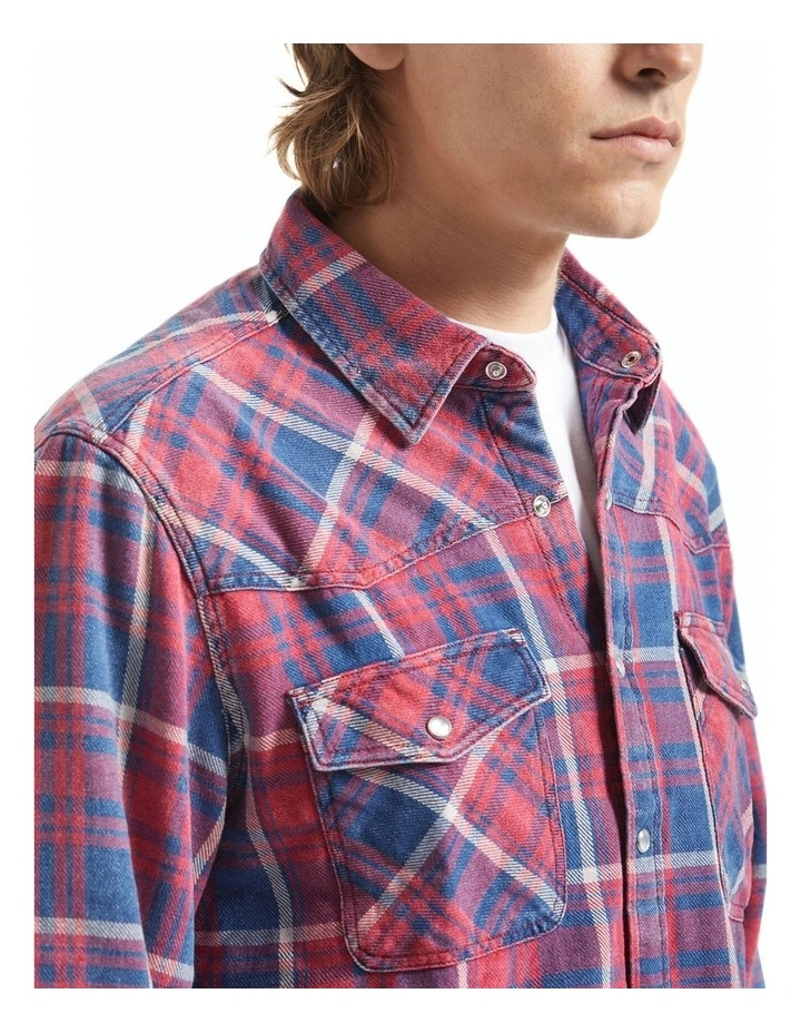 Waylon Overshirt in Denim Plaid image 3