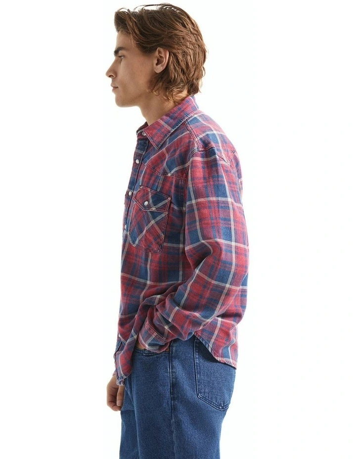 Waylon Overshirt in Denim Plaid image 4