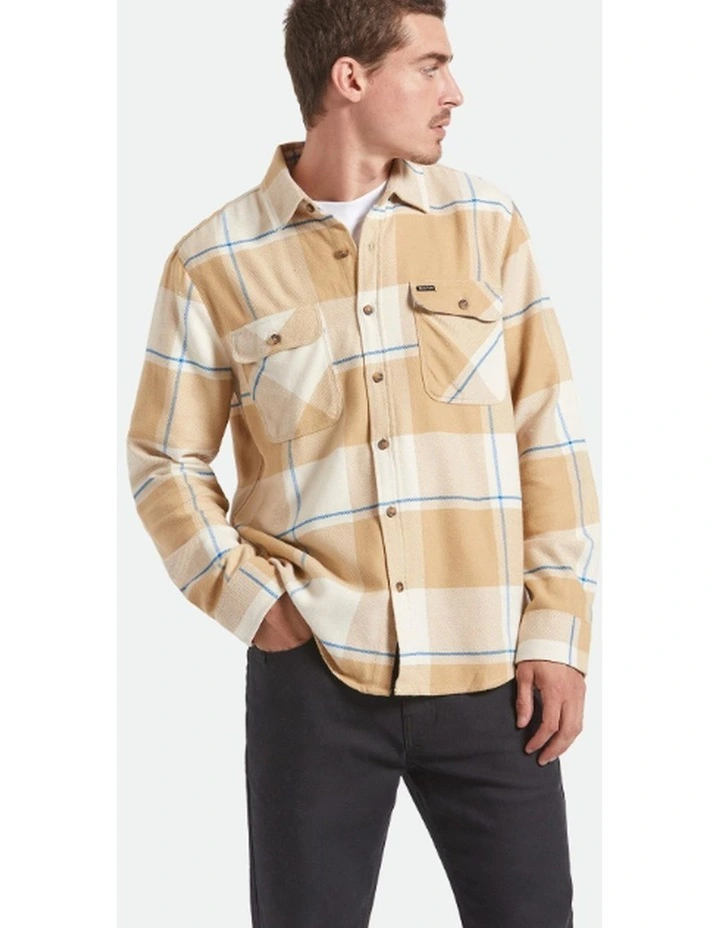 Bowery Flannel Shirt in Whitecap/Sand/Cyber Blue image 1