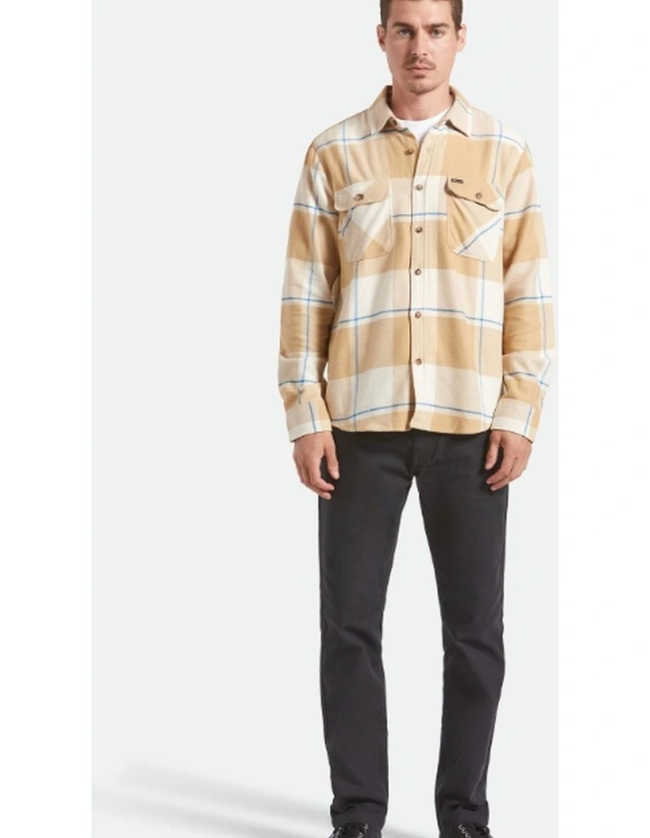 Bowery Flannel Shirt in Whitecap/Sand/Cyber Blue image 4