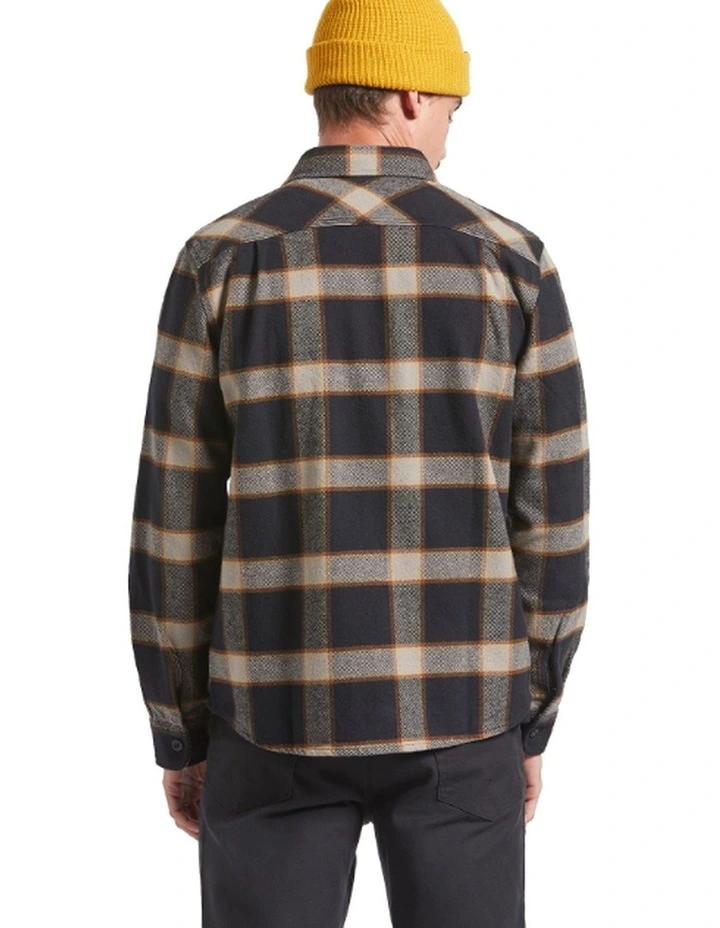 Bowery Heavy Weight Long Sleeve Shirt in Flanne Black/Cream image 2
