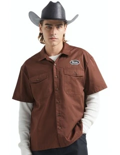 Builders Olson Short Sleeve Shirt in Chocolate