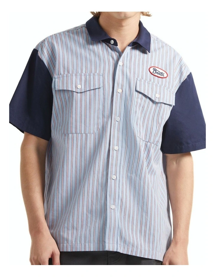 Builders Olson Short Sleeve in Blue Aura Stripe image 1