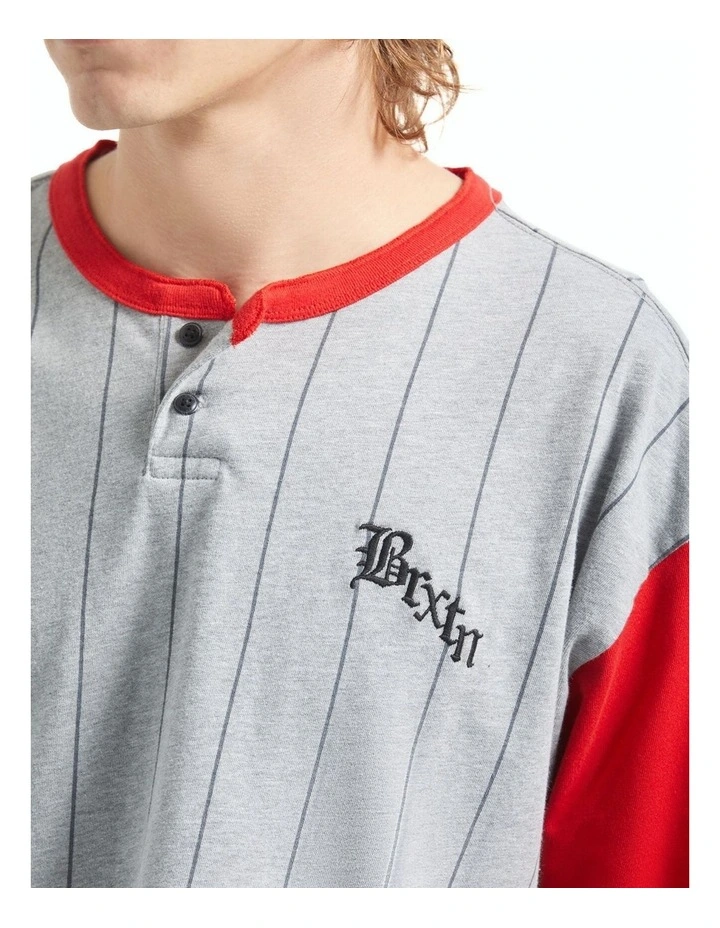 BOXY BASEBALL 1/2 SLEEVE TEE HEATHER GREY/ADRENALINE RUSH image 3