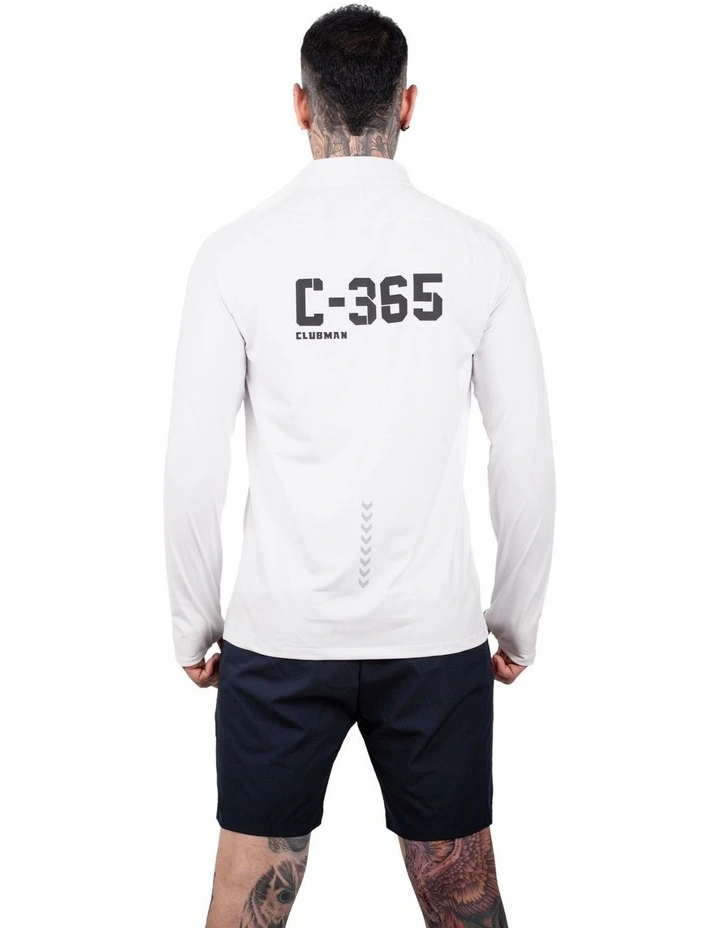C-365 Elevate Zip Long Sleeve Top in White image 2