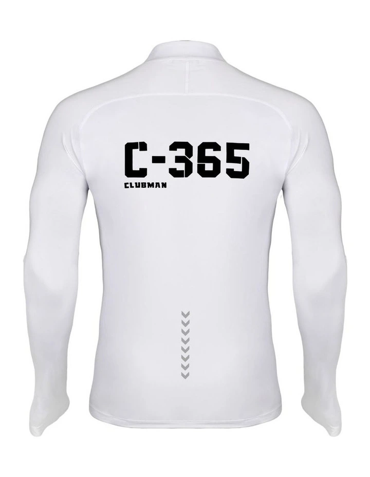C-365 Elevate Zip Long Sleeve Top in White image 4