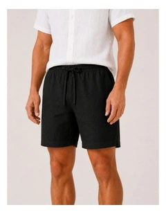 Linen Shorts in Black