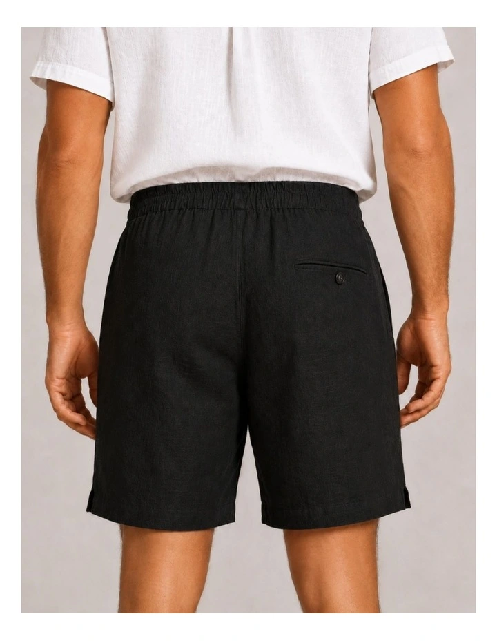 Linen Shorts in Black image 2
