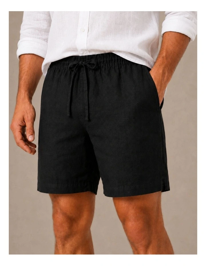 Classic Linen Shorts - Black image 1