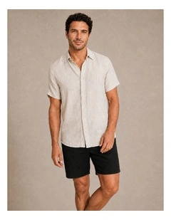 Classic Short Sleeve Linen Shirt - Natural