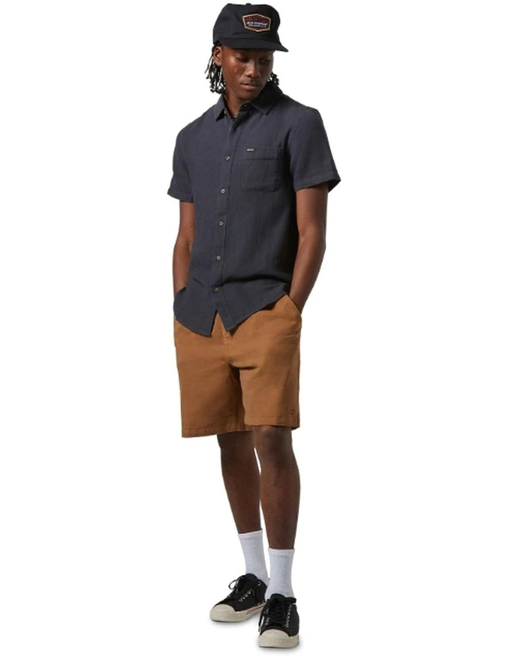 Charter Original Cotton Short Sleeve Shirt in Washed Black image 1