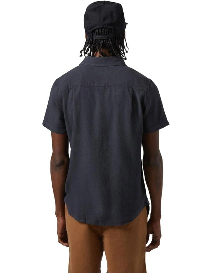 Charter Original Cotton Short Sleeve Shirt in Washed Black image 2