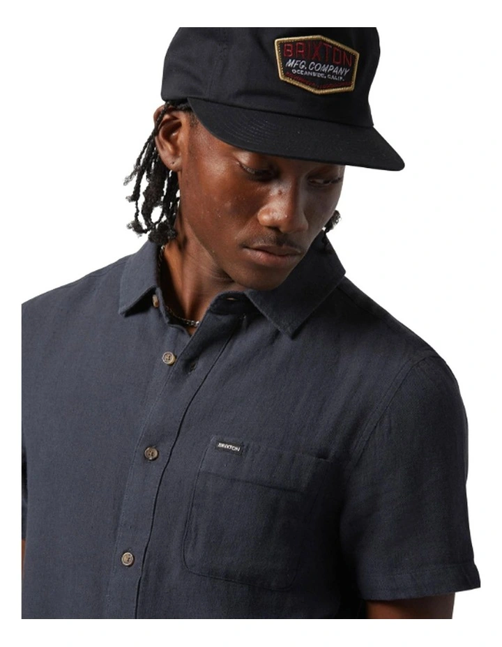 Charter Original Cotton Short Sleeve Shirt in Washed Black image 4