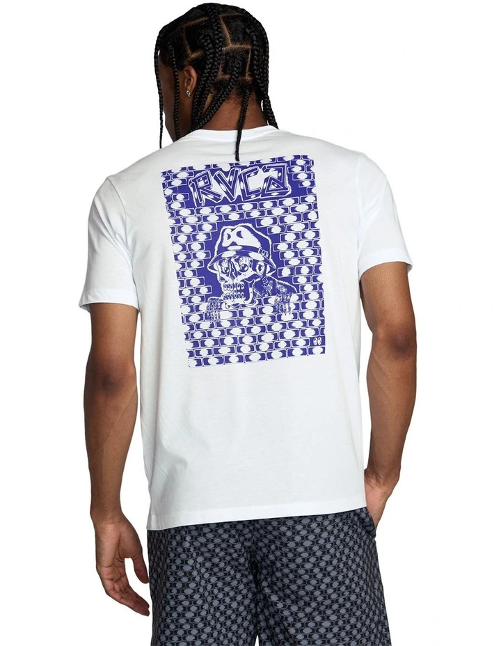 Jesse Barba Skull Wall Short Sleeve T-shirt in White image 2