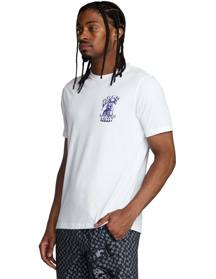 Jesse Barba Skull Wall Short Sleeve T-shirt in White image 3