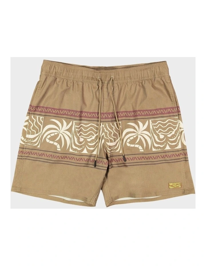 Fronds Divide Elastic 17 Boardshorts In Brown image 1