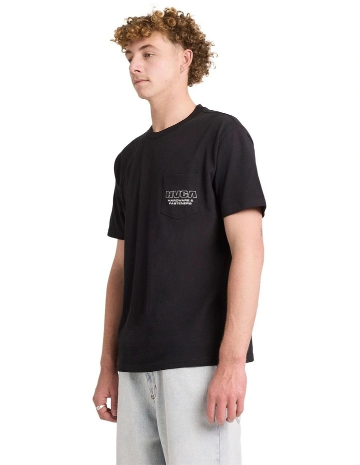 RVCA Fasteners T-Shirt In Black image 3