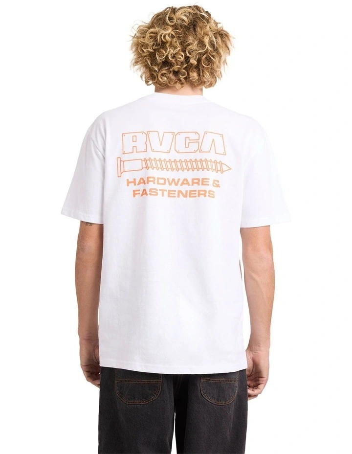 RVCA Fasteners T-Shirt In White image 2