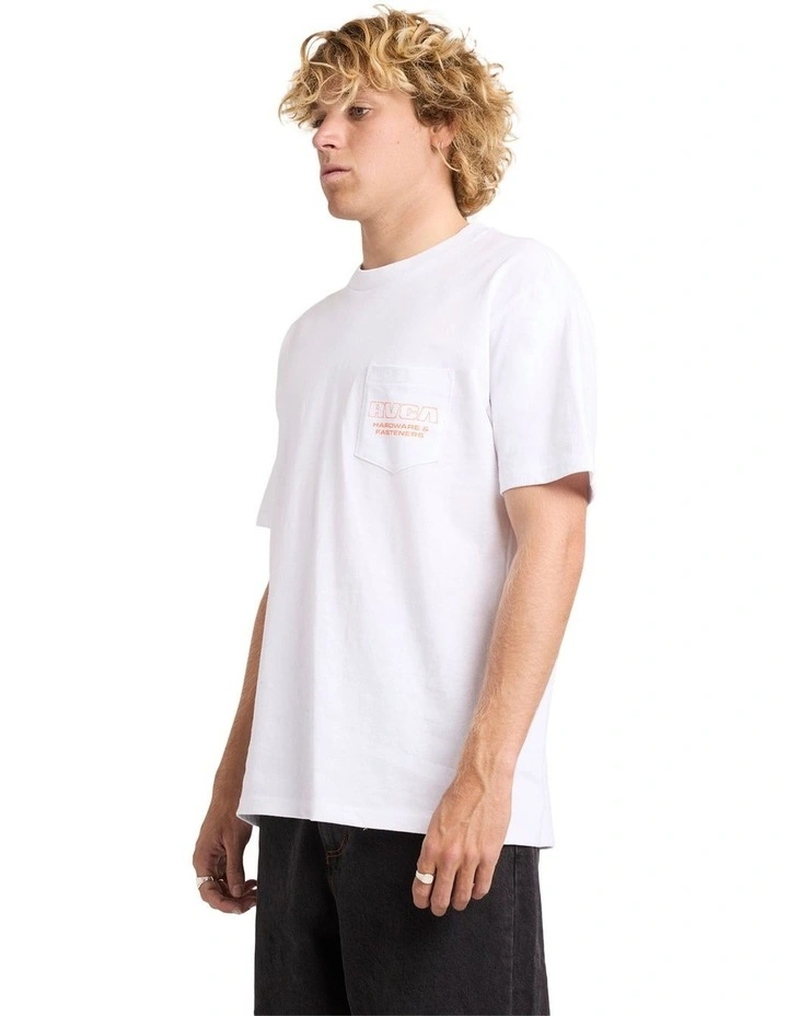 RVCA Fasteners T-Shirt In White image 3