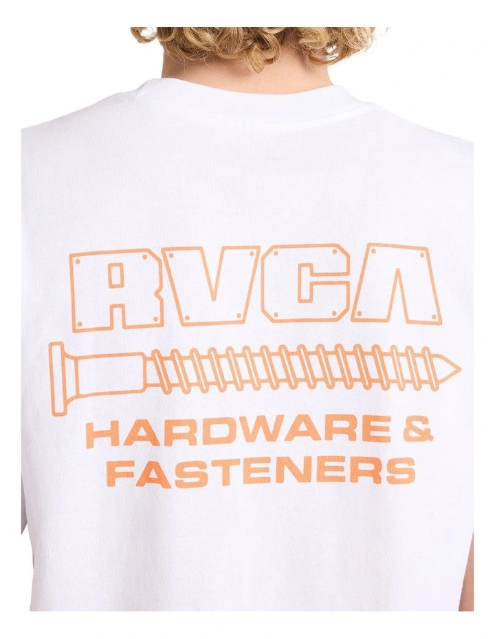 RVCA Fasteners T-Shirt In White image 4