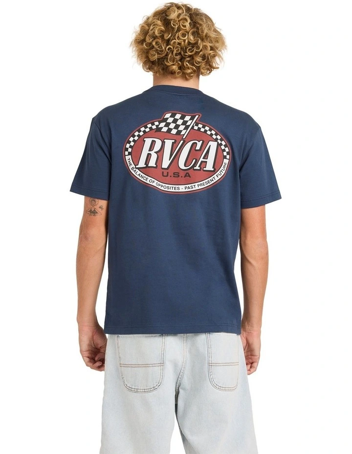 Speed Check T-Shirt In Moody Blue image 2