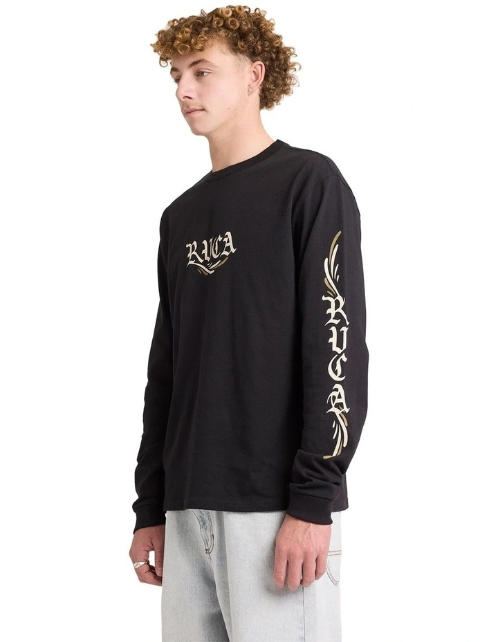 Retract Long Sleeve T-Shirt In Black image 3