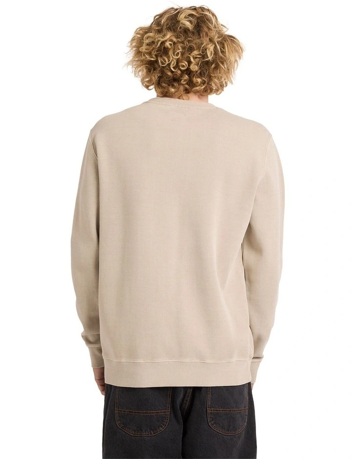 Little Crew Neck Sweat Top in Light Khaki image 2