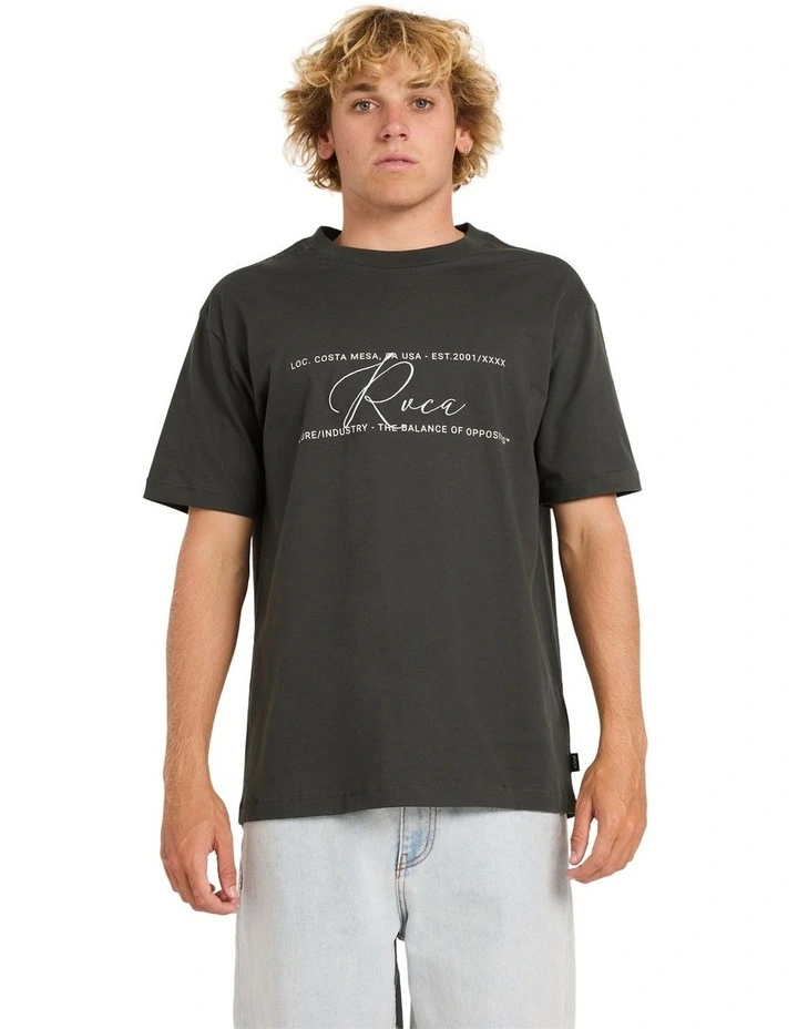 Over Brush T-shirt in Pirate Black image 1