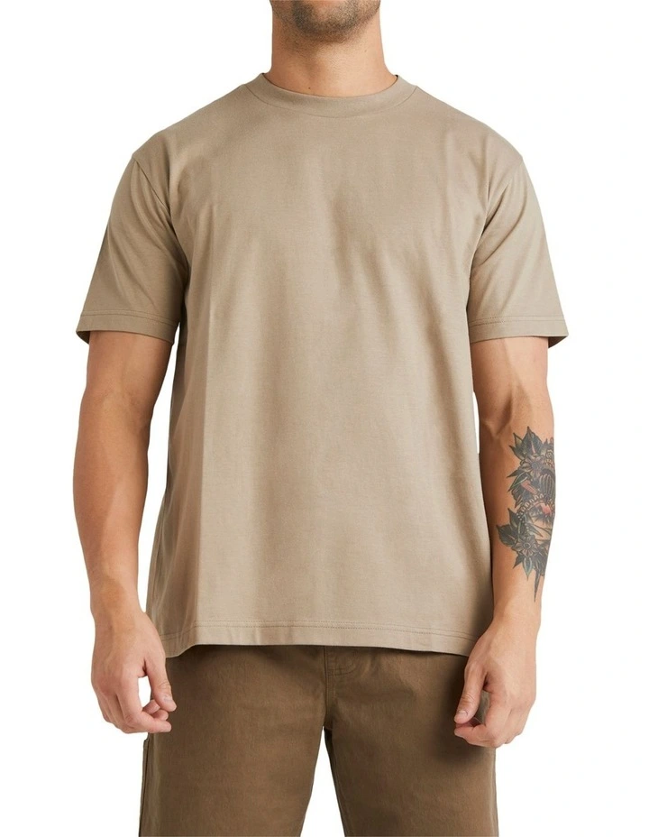 RVCA Basic T-Shirt In Desert Khaki image 1