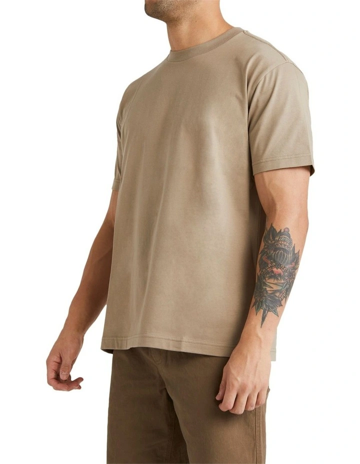 RVCA Basic T-Shirt In Desert Khaki image 3