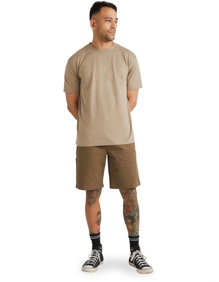 RVCA Basic T-Shirt In Desert Khaki image 5